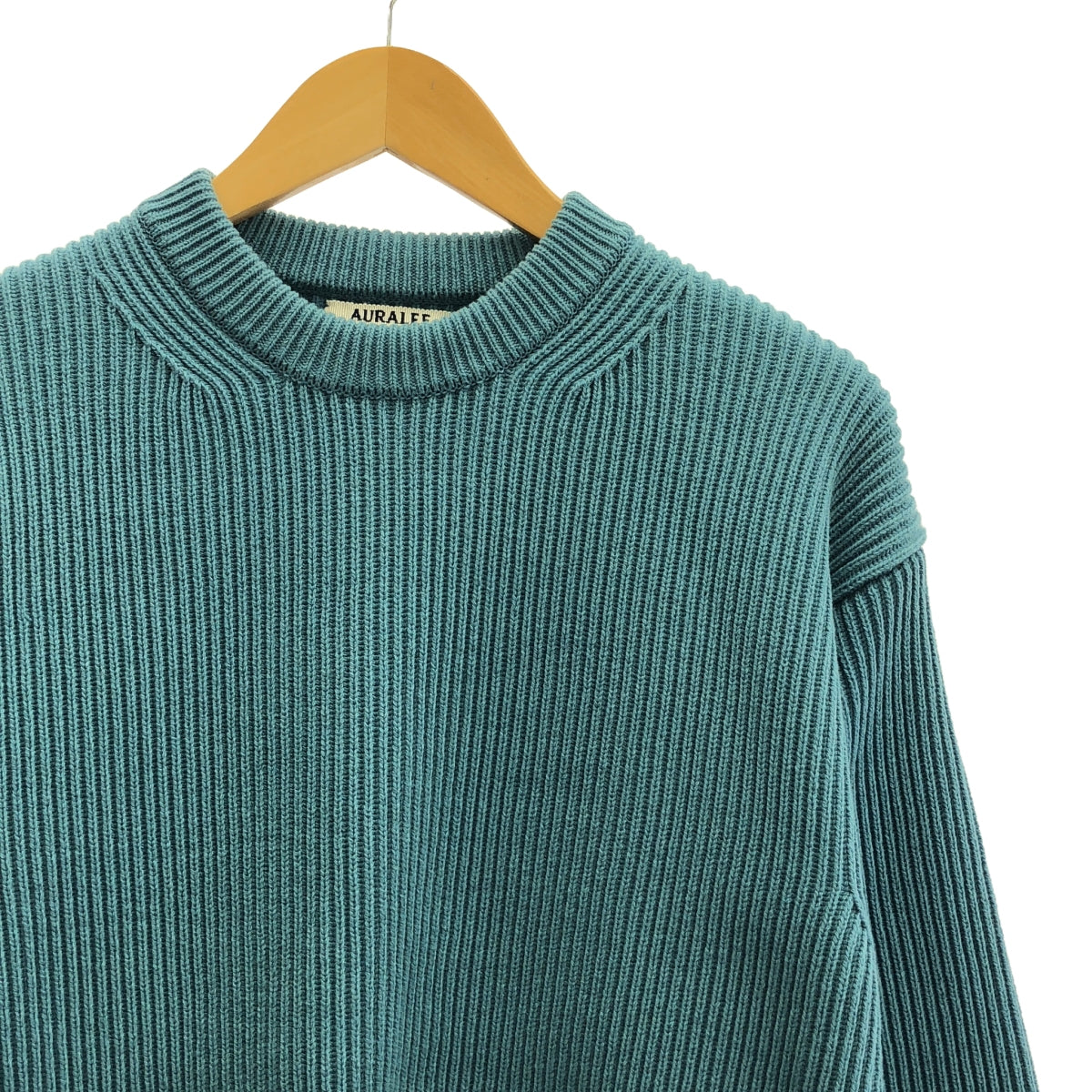 AURALEE / オーラリー | 2022AW | SUPER FINE WOOL RIB KNIT BIG P/O スーパファインウール リブニット プルオーバー | 4 | ブルー | メンズ