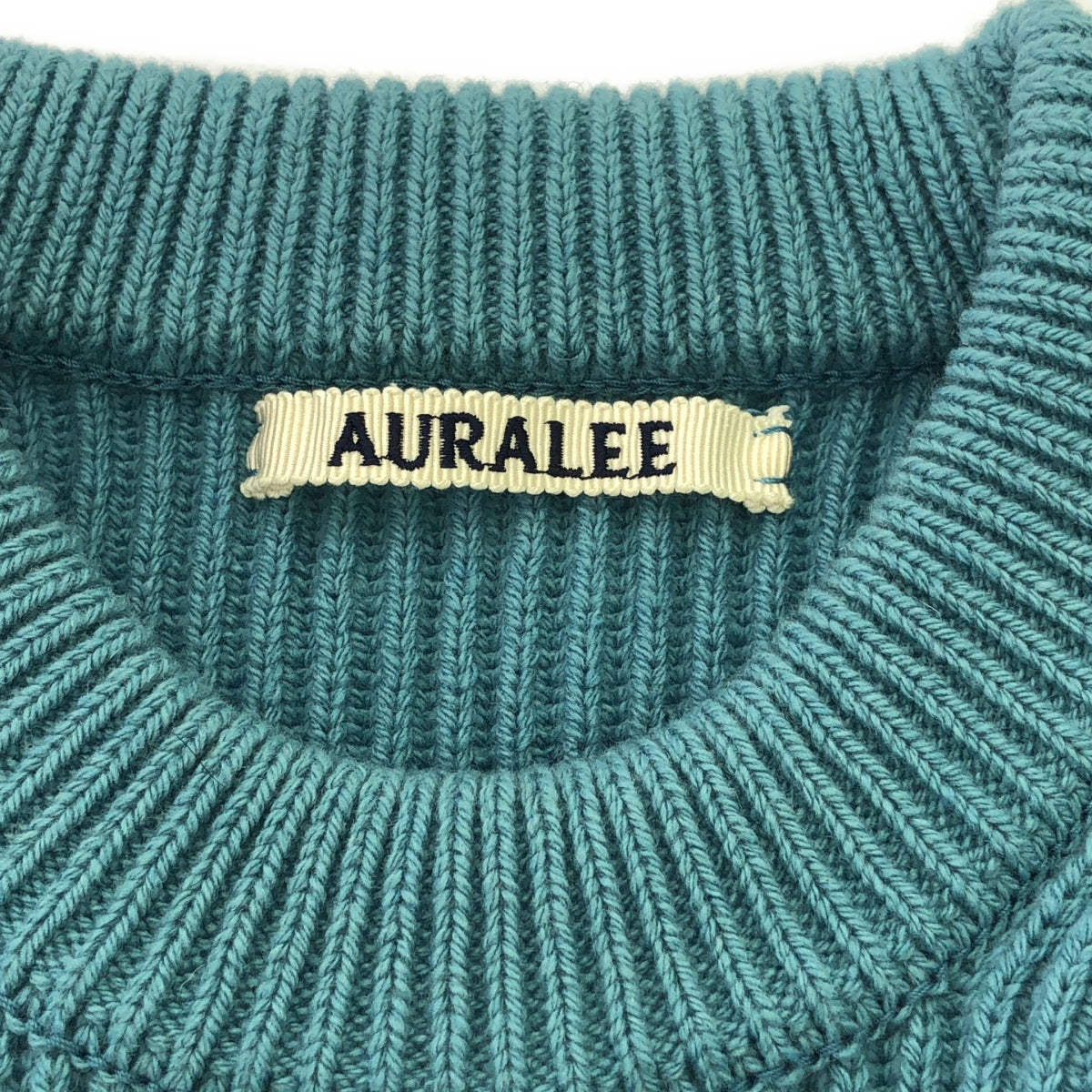 AURALEE / オーラリー | 2022AW | SUPER FINE WOOL RIB KNIT BIG P/O スーパファインウール リブニット プルオーバー | 4 | ブルー | メンズ