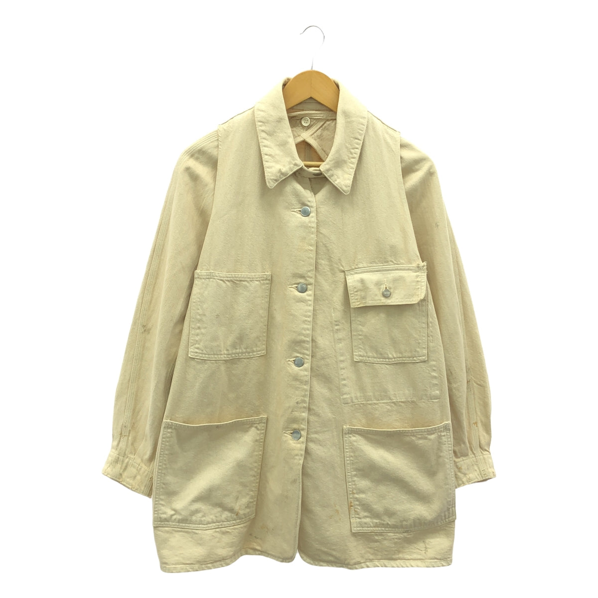 【美品】  WRYHT / ライト | 2024SS | BOLERO SLEEVE CHORE JACKET ダメージ加工 ボレロスリーブ チョアジャケット | 1 | ボーン | レディース