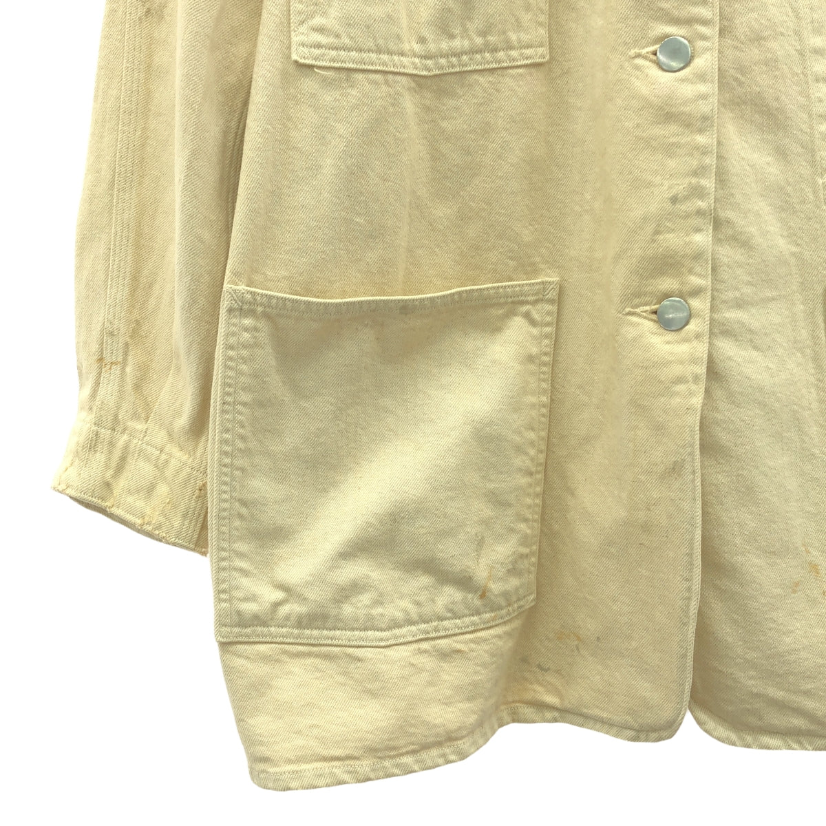 【美品】  WRYHT / ライト | 2024SS | BOLERO SLEEVE CHORE JACKET ダメージ加工 ボレロスリーブ チョアジャケット | 1 | ボーン | レディース