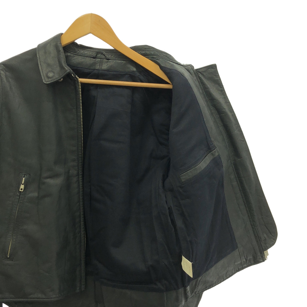 N.HOOLYWOOD / エヌハリウッド | 牛革 カウレザー チンストラップ ジャケット ブルゾン / 総裏地 | S | ブラック | メンズ