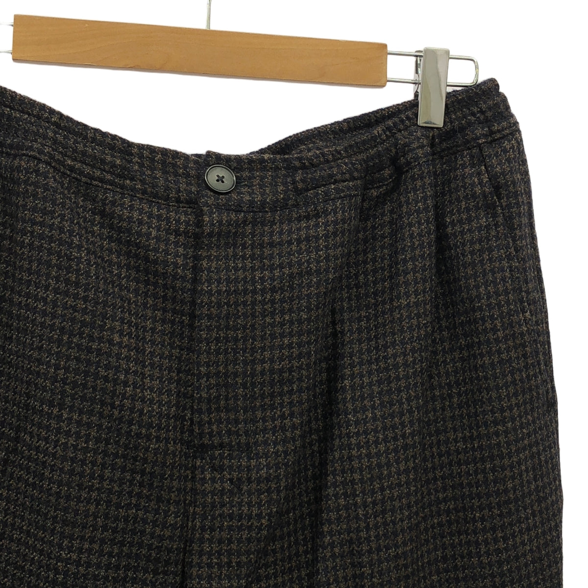 STUSSY / 스테이시 | 2021AW | × Loro Piana / 로로 피아나 WOOL / SILK Houndstooth Bryan Pants 치토리 무늬 브라이언 팬츠 | L | 네이비 / 브라운 | 남성