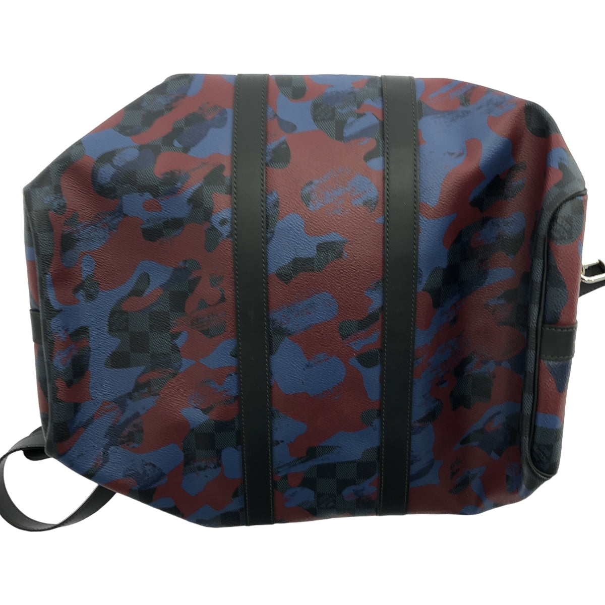 【美品】  Louis Vuitton / ルイヴィトン | DU1176 ダミエ カモフラージュ キーポル バンドリエール45 ボストンバッグ | ブルー / ブラック / レッド | レディース