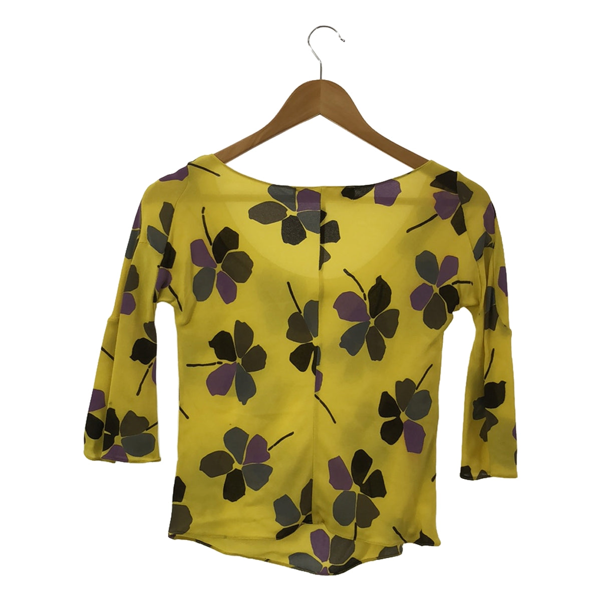 MARNI | Silk floral print pullover blouse | 38 | Yellow | Women's