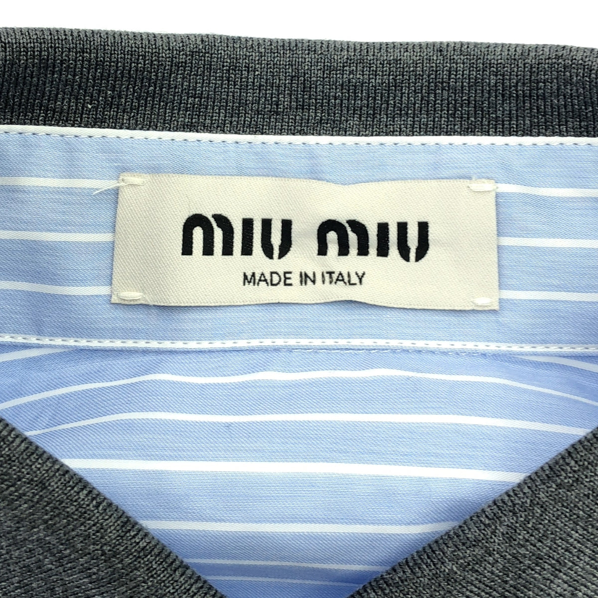 【新品】  miu miu / ミュウミュウ | 2025SS | ブルーストライプ ポプリンシャツ | 36 | ブルー | レディース