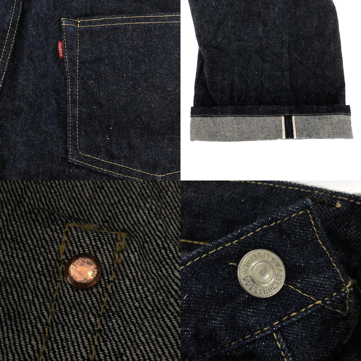 WAREHOUSE / 웨어하우스 | Lot S1003XX (1000XX)【1942MODEL】 / 세르비치 농감 데님 팬츠 | 34 | 남성