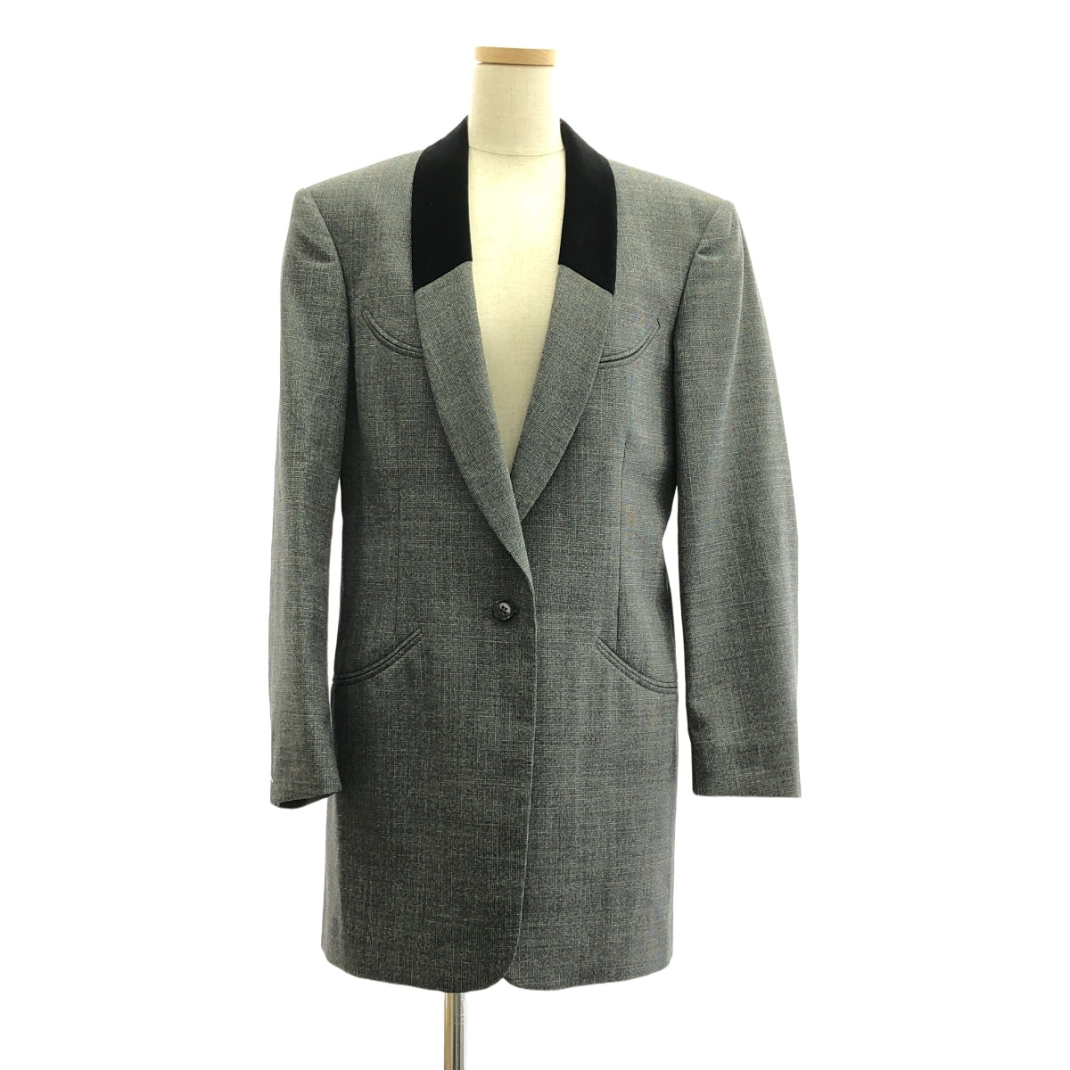 Maison Margiela / メゾンマルジェラ | 2020SS | CONTRAST LAPEL OVERSIZE BLAZER ベロア切替ラペル ウール 1B テーラードジャケット | 36 | レディース