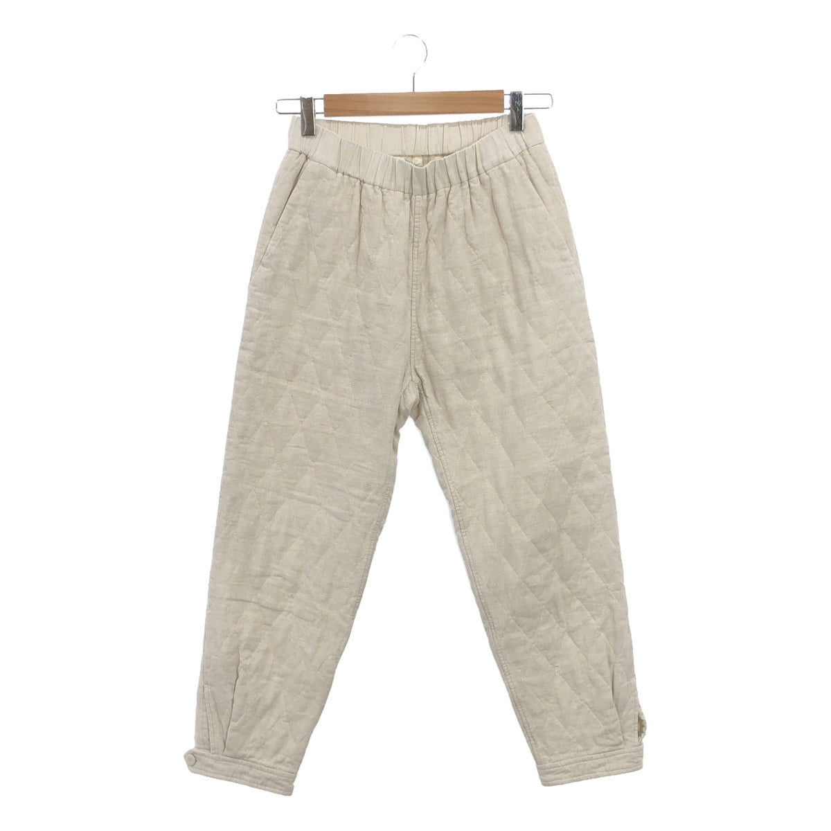 好奇心學校 |褲子 PHILIP 亞麻絎縫褲 | M |象牙 |女性的