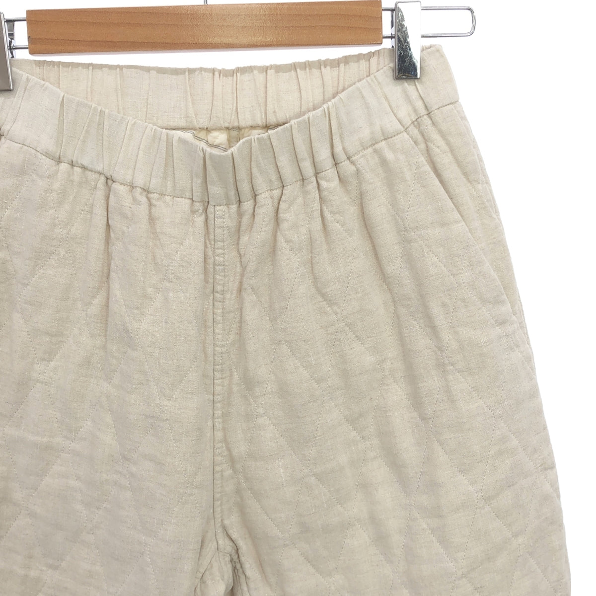 好奇心學校 |褲子 PHILIP 亞麻絎縫褲 | M |象牙 |女性的