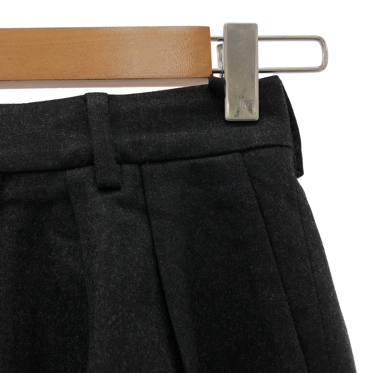 CELINE / セリーヌ | ウール 2タック ロールアップ パンツ | 34 | ブラック | レディース