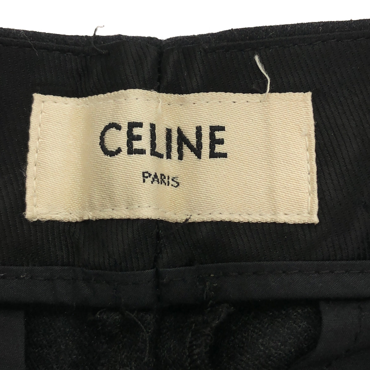 CELINE / 셀린느 | 울 2 탁 롤업 팬츠 | 34 | 블랙 | 여성