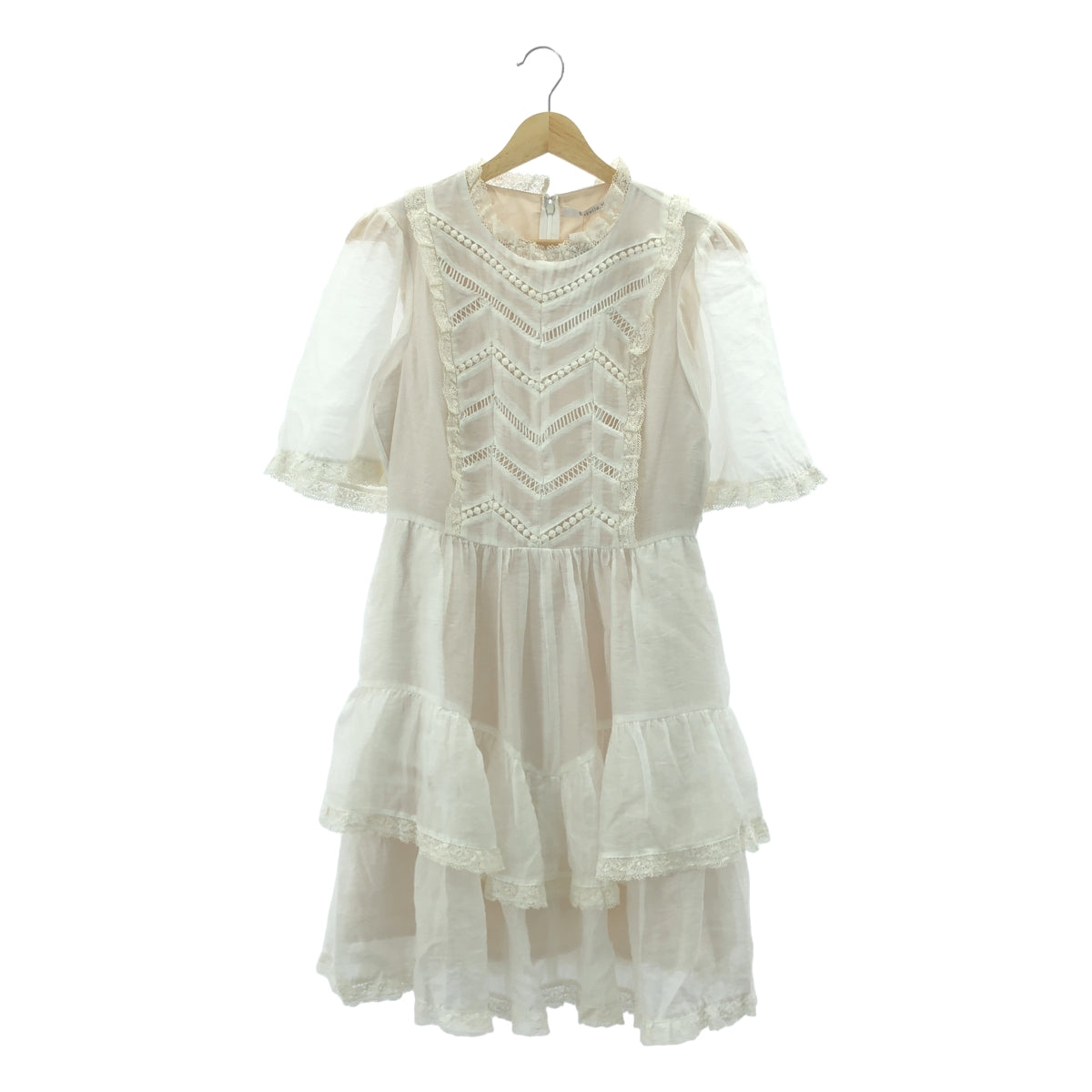 【미품】 Estella.K / 에스텔라케이 | Amalia Dress 레이스 전환 센시티브 미니 드레스 원피스 | F | 화이트 | 여성