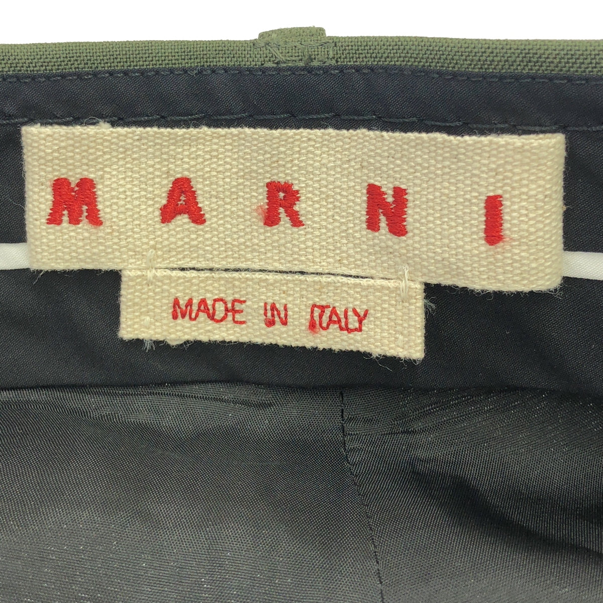 【신품】 MARNI / 마르니 | 2023AW | 울 허리 스티치 자수 슬랙스 | 38 | 그린 | 여성