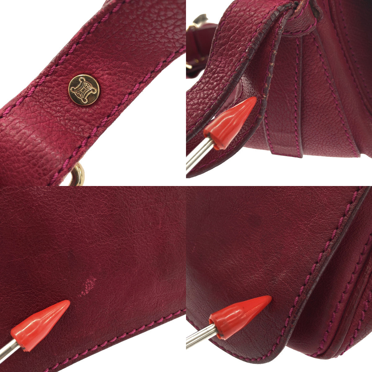 CELINE | Triomphe Studded Flap Shoulder Bag | Purple | Women's