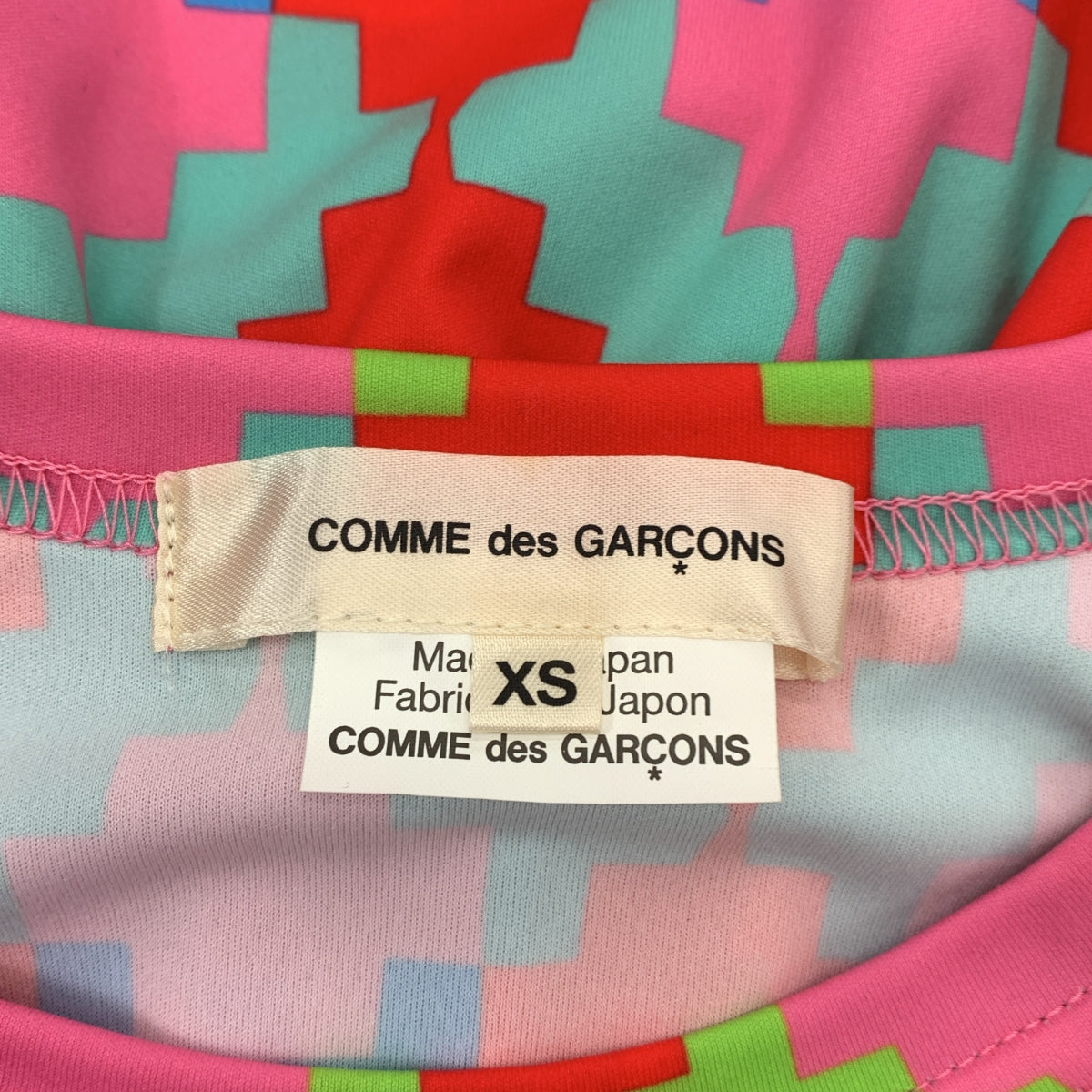 COMME des GARCONS / コムデギャルソン | 2024SS | ポリエステル 総柄 幾何学模様 変形 立体スリーブ プルオーバー カットソー | XS | レディース