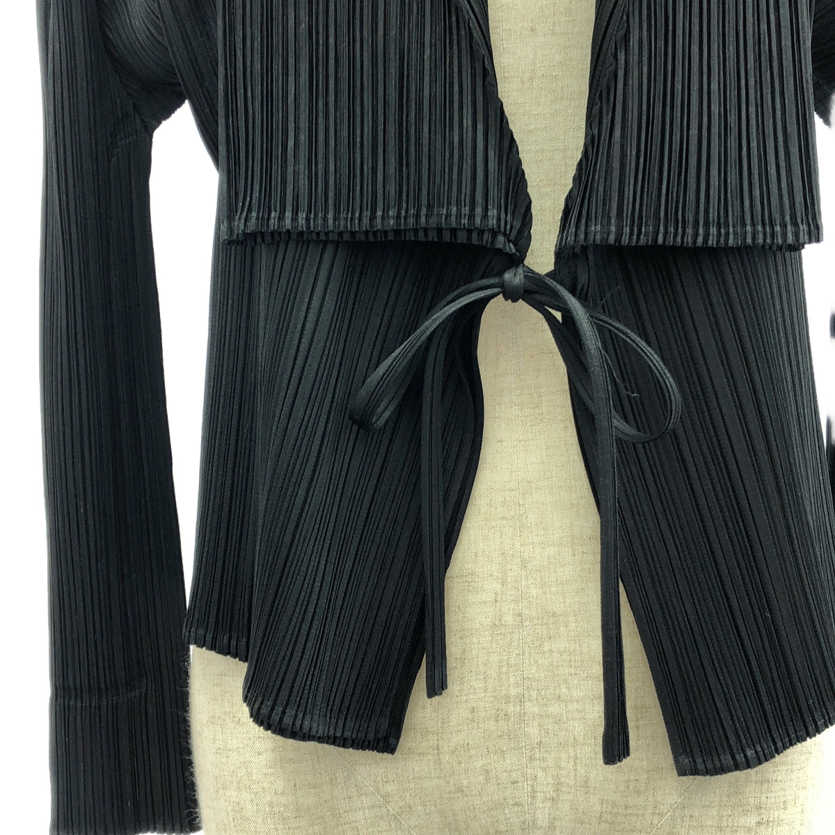 PLEATS PLEASE ISSEY MIYAKE / プリーツプリーズイッセイミヤケ | プリーツ加工 デザイン カーディガン | 3 | ブラック | レディース