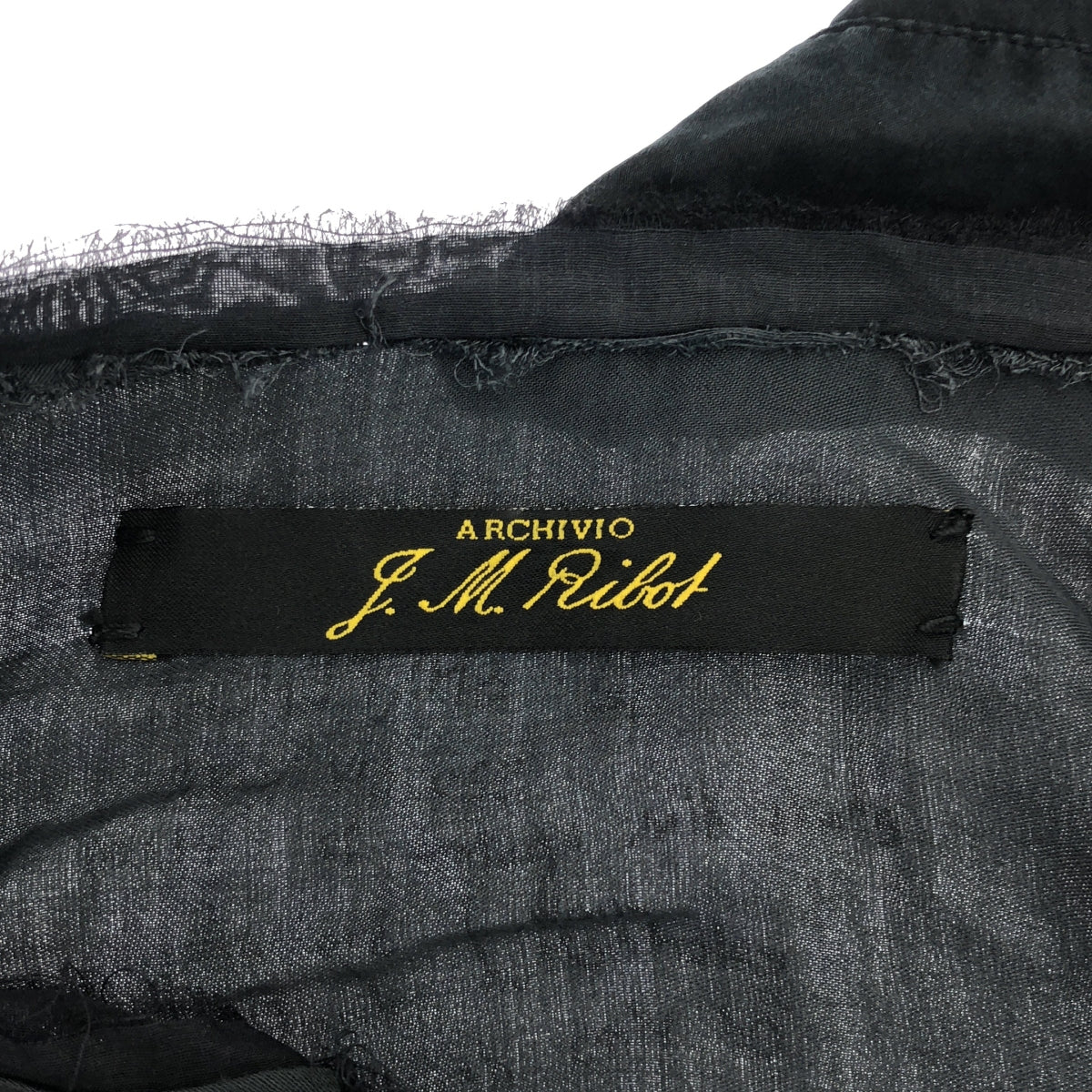 ARCHIVIO J.M.Ribot / アルキビオジェイエムリボット | ビスコース リメイク ドッキング アシンメトリー パッチ シャツ | 44 | チャコールグレー系 | メンズ