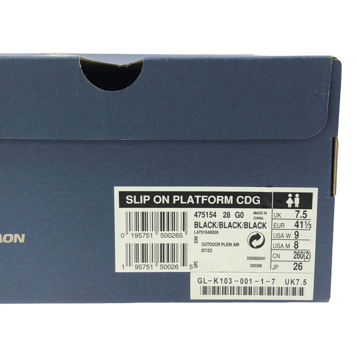 COMME des GARCONS | 2023AW | SALOMON SLIP ON PLATFORM CDG | 26.0cm | Black | Men's
