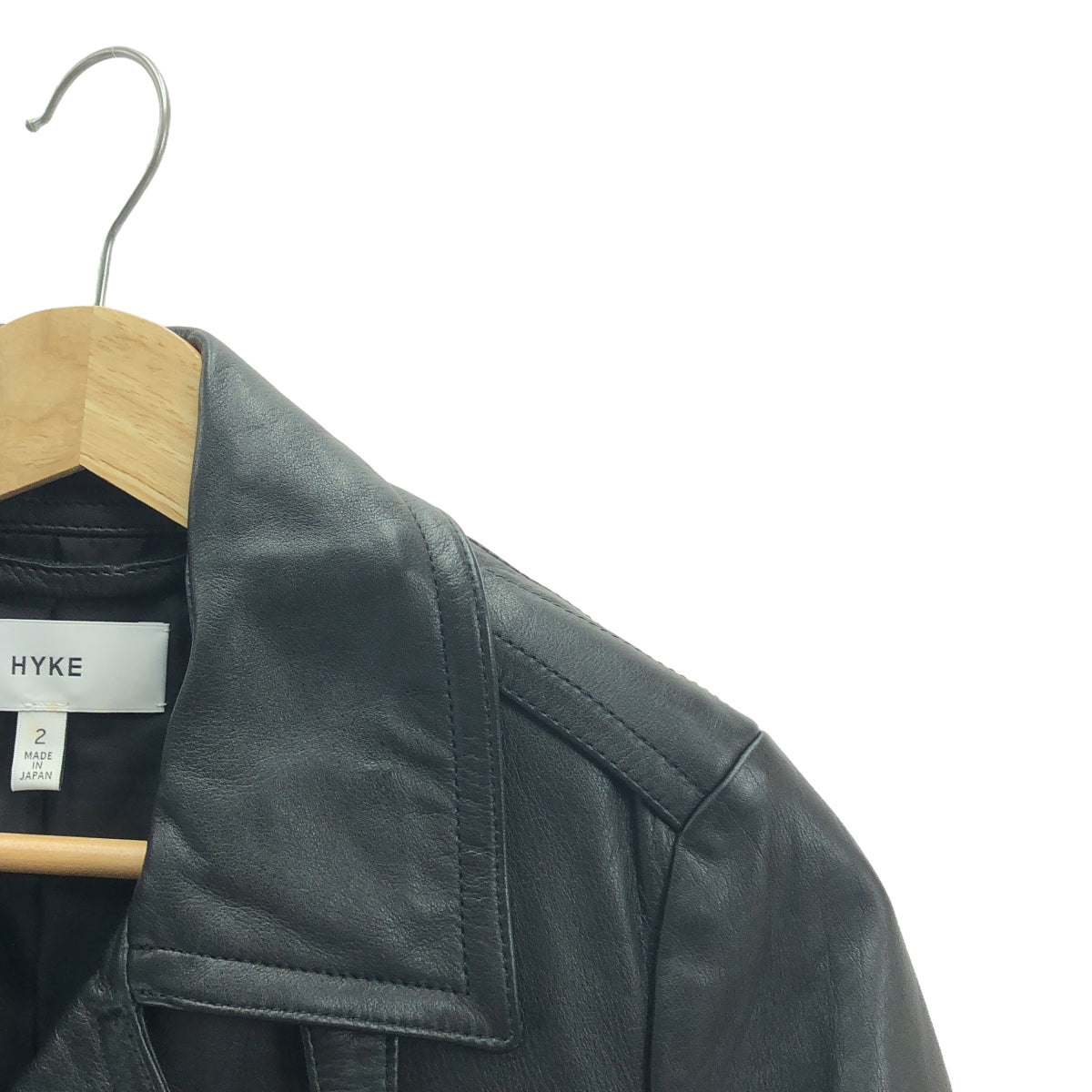 HYKE / ハイク | × UNITED ARROWS 別注 Motorcycle Leather Jacket ジャケット | 2 | ブラック | レディース