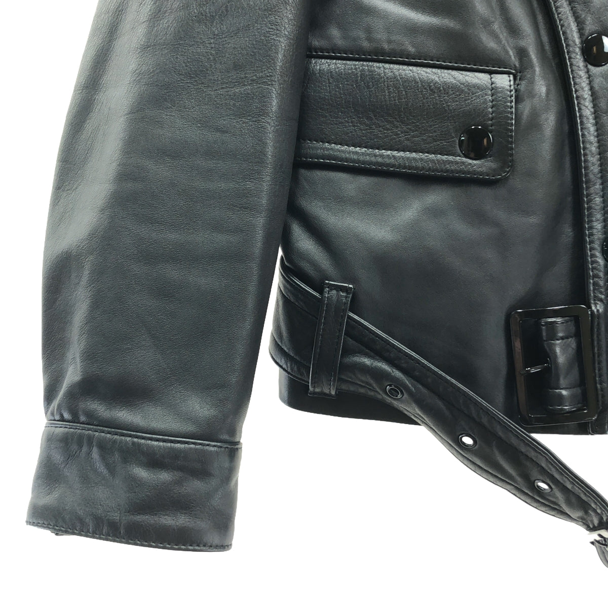 HYKE / ハイク | × UNITED ARROWS 別注 Motorcycle Leather Jacket ジャケット | 2 | ブラック | レディース