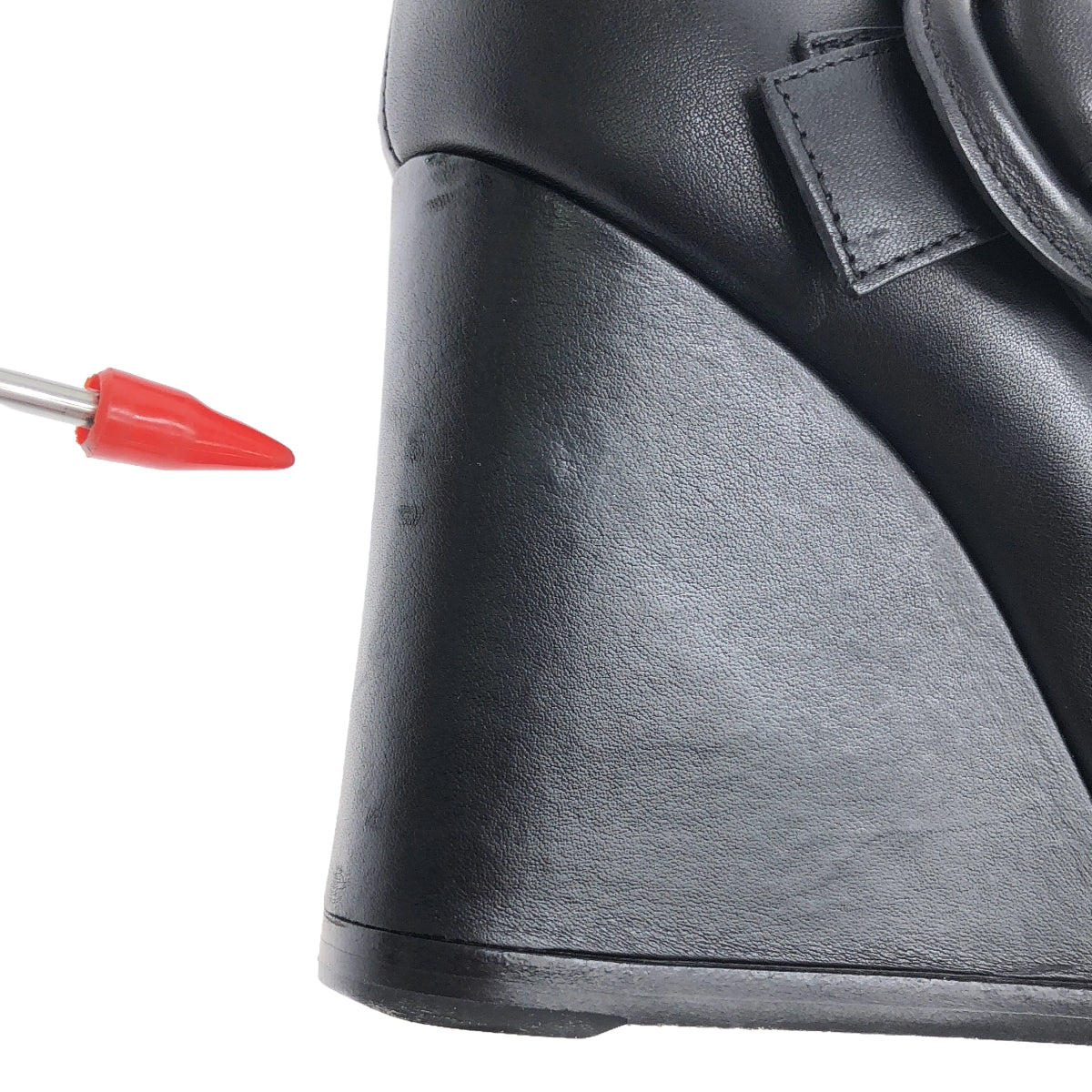 【美品】 BALENCIAGA / バレンシアガ | Leather Knee High Wedge Boot / レザー ロングブーツ | 37 | ブラック | レディース