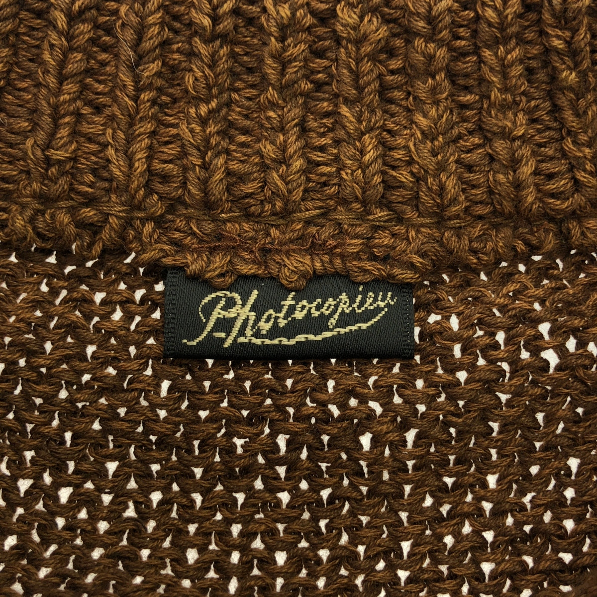 PHOTOCOPIEU | CREMENCE DINO KINT | Dinosaur crew neck rib knit pullover | Dark brown | Women's