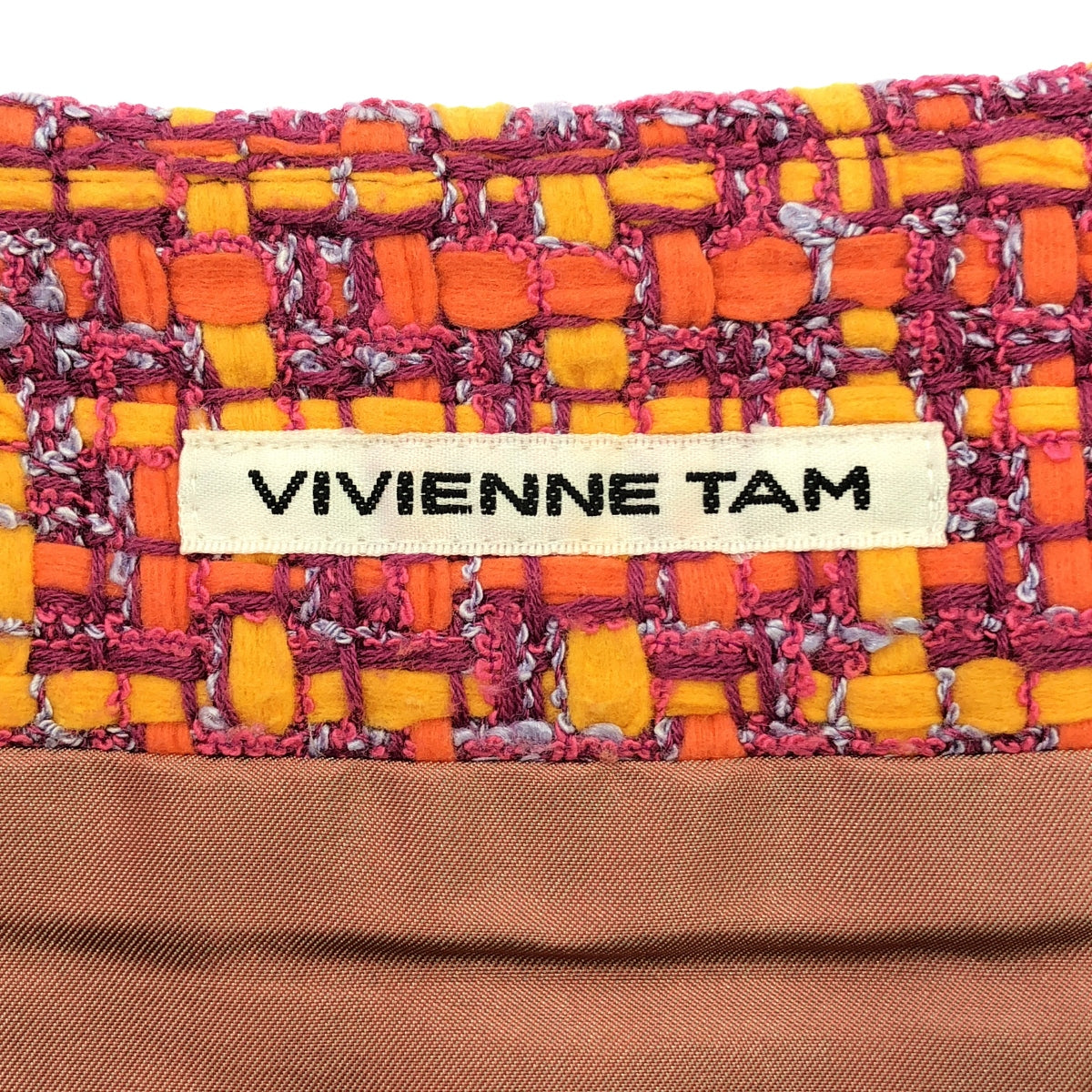 VIVIENNE TAM | Jacquard Fringe Skirt | 0 | Pink/Orange/Yellow | Women's