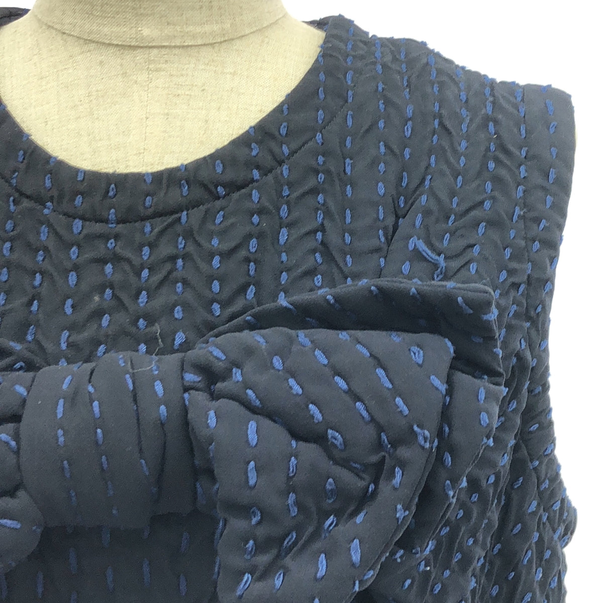 COMME des GARCONS COMME des GARCONS / Comme des Garcons | COMME des GARCONS 2017春夏 |聚酯製品加工 刺子絲帶裝飾 寬鬆連衣裙 | S |海軍|女性的