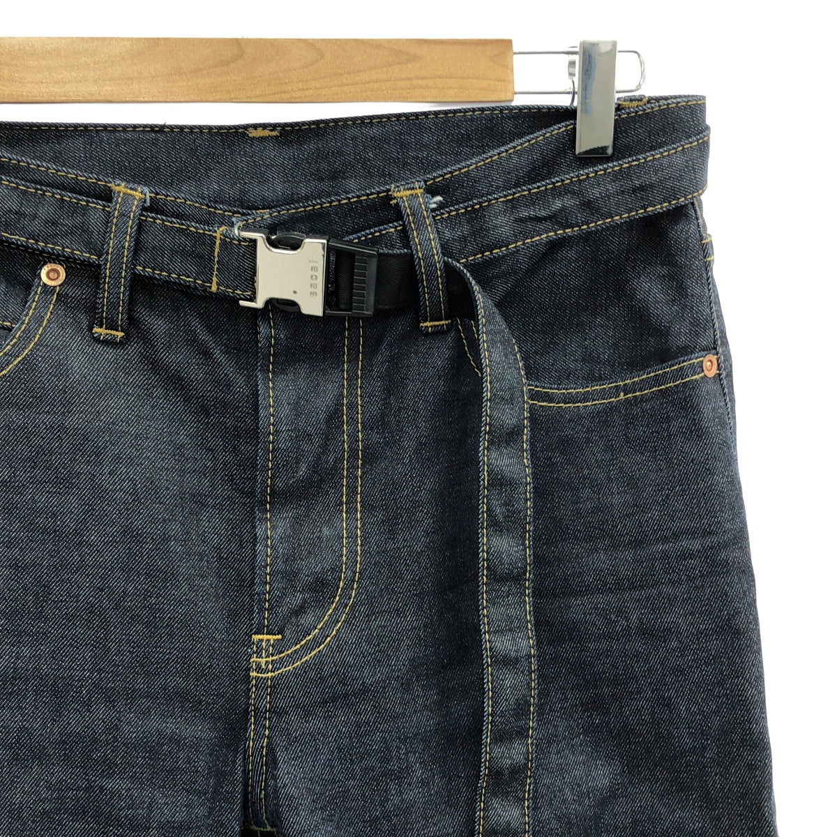 sacai / サカイ | 2023SS | Slim Tapered Denim Pants ベルテッド スリム テーパード デニムパンツ | 1 | インディゴ | メンズ