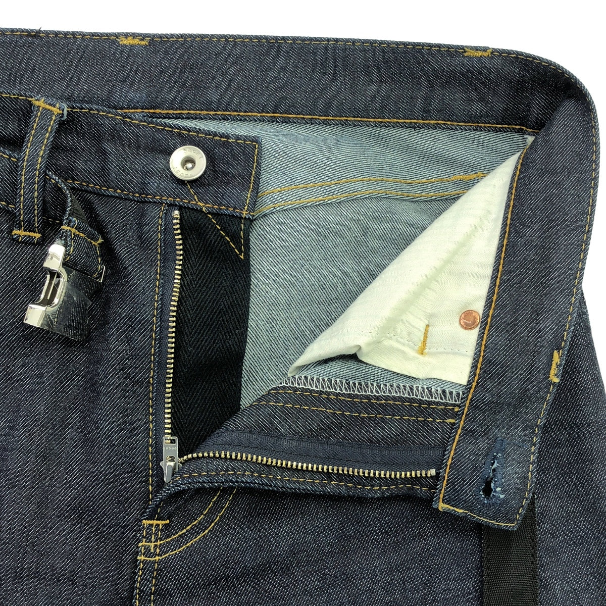 sacai / サカイ | 2023SS | Slim Tapered Denim Pants ベルテッド スリム テーパード デニムパンツ | 1 | インディゴ | メンズ