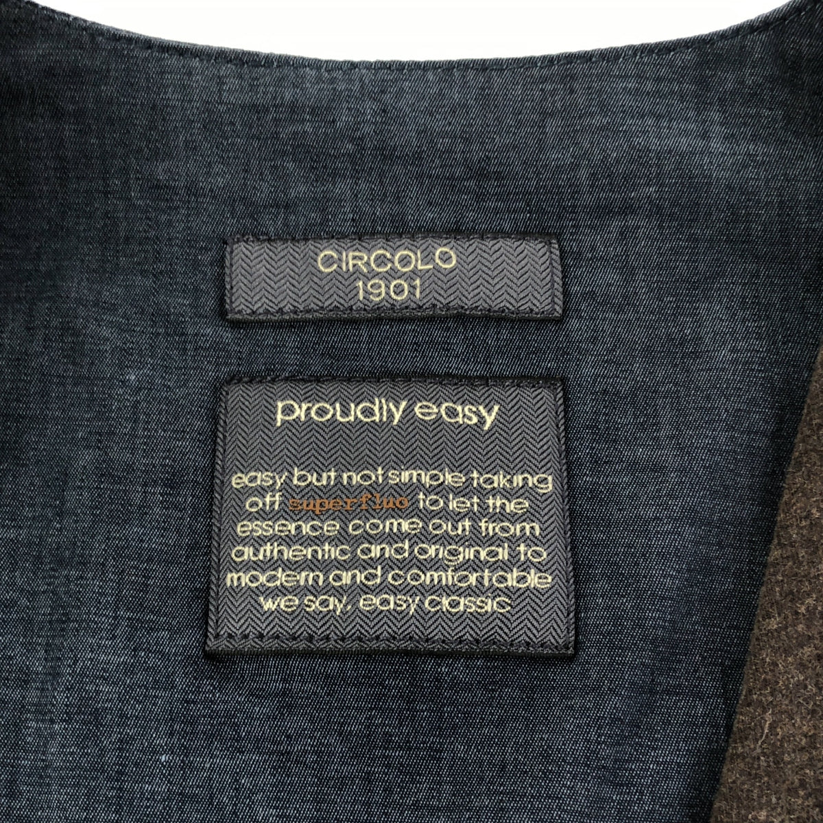 CIRCOLO 1901 / チルコロ1901 | コットンフランネル ジレ ベスト | 50 | ブラウン/ネイビー | メンズ