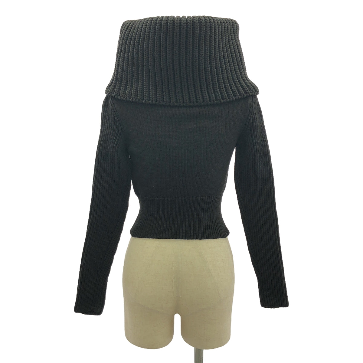 【美品】 ALAIA / アライア | リブ オフショルダーニット | 34 | ブラック | レディース