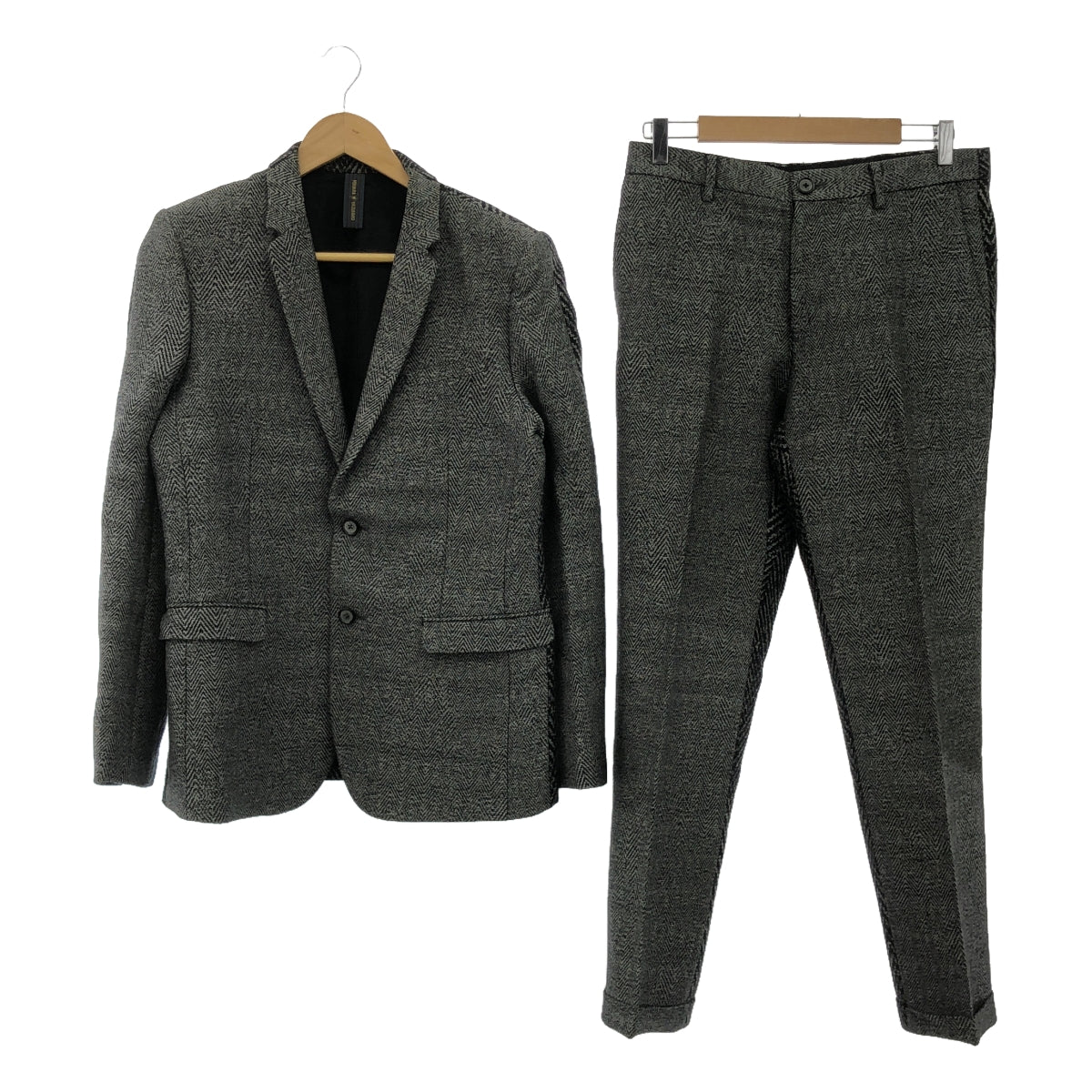 MIHARA YASUHIRO | Herringbone 2B Tailored Jacket/Slacks | Size 46 | Grey | Men's