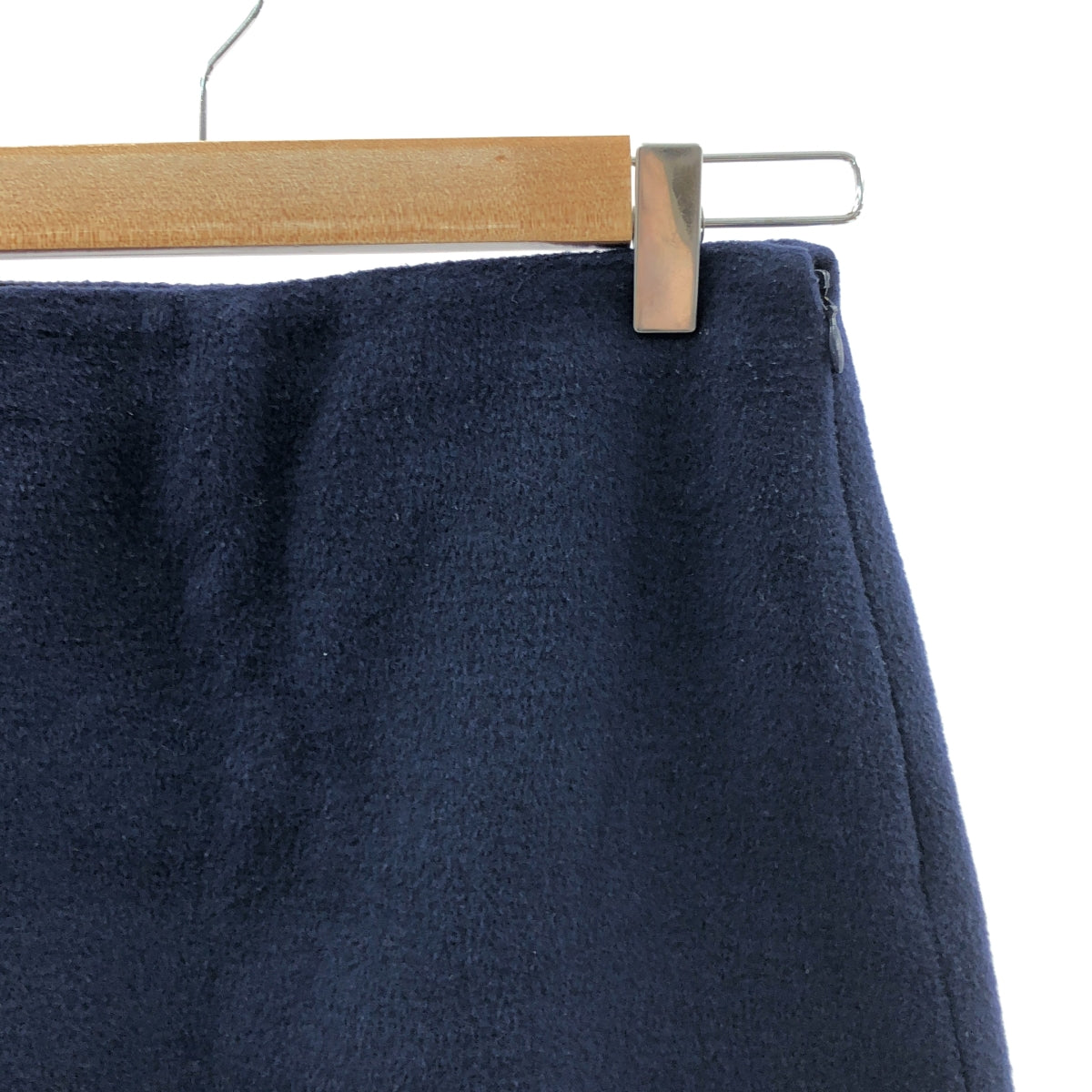 miu miu / 뮤우 뮤 | 버진 울 프론트 슬릿 스커트 | 40 | 네이비 | 여성
