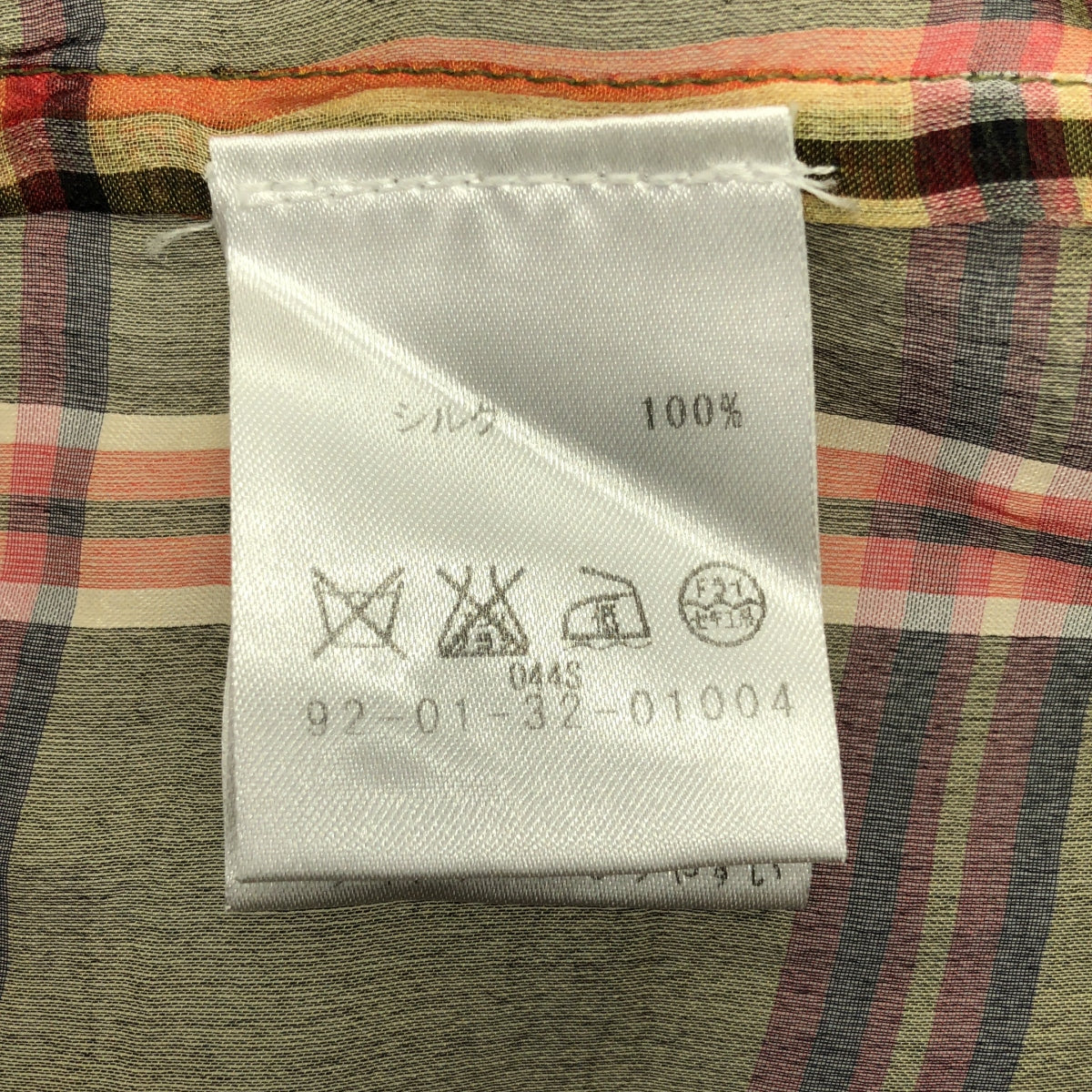 【미품】 DRIES VAN NOTEN / 드리스 밴 노텐 | silk 100 % / 실크 라운드 컷 시어 민소매 롱 블라우스 | 36 | 옐로우 / 레드 계 | 여성