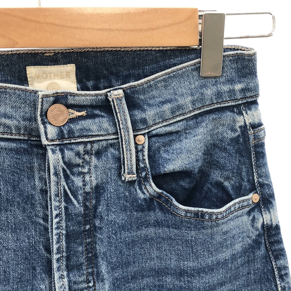 MOTHER / マザー | × Ron Herman ロンハーマン別注 THE CURBSIDE ANKLE ストレッチ テーパード デニムパンツ | 24 | インディゴ | レディース