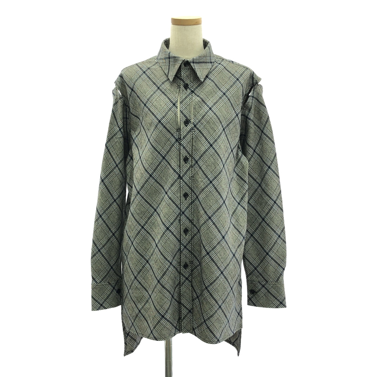 Y's / ワイズヨウジヤマモト | 2023AW | カットアウト ロングシャツ | 1 | グレー | レディース
