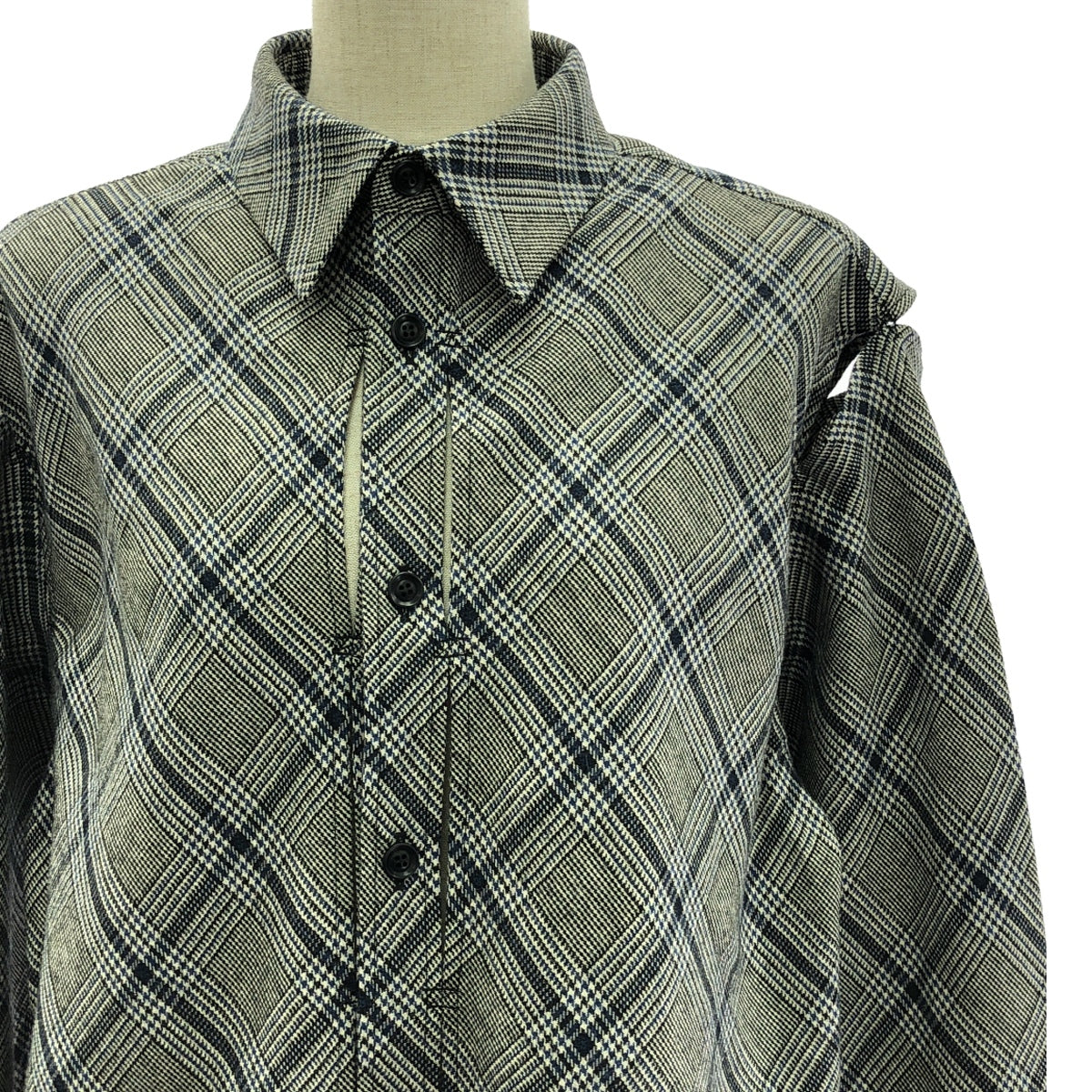 Y's / ワイズヨウジヤマモト | 2023AW | カットアウト ロングシャツ | 1 | グレー | レディース