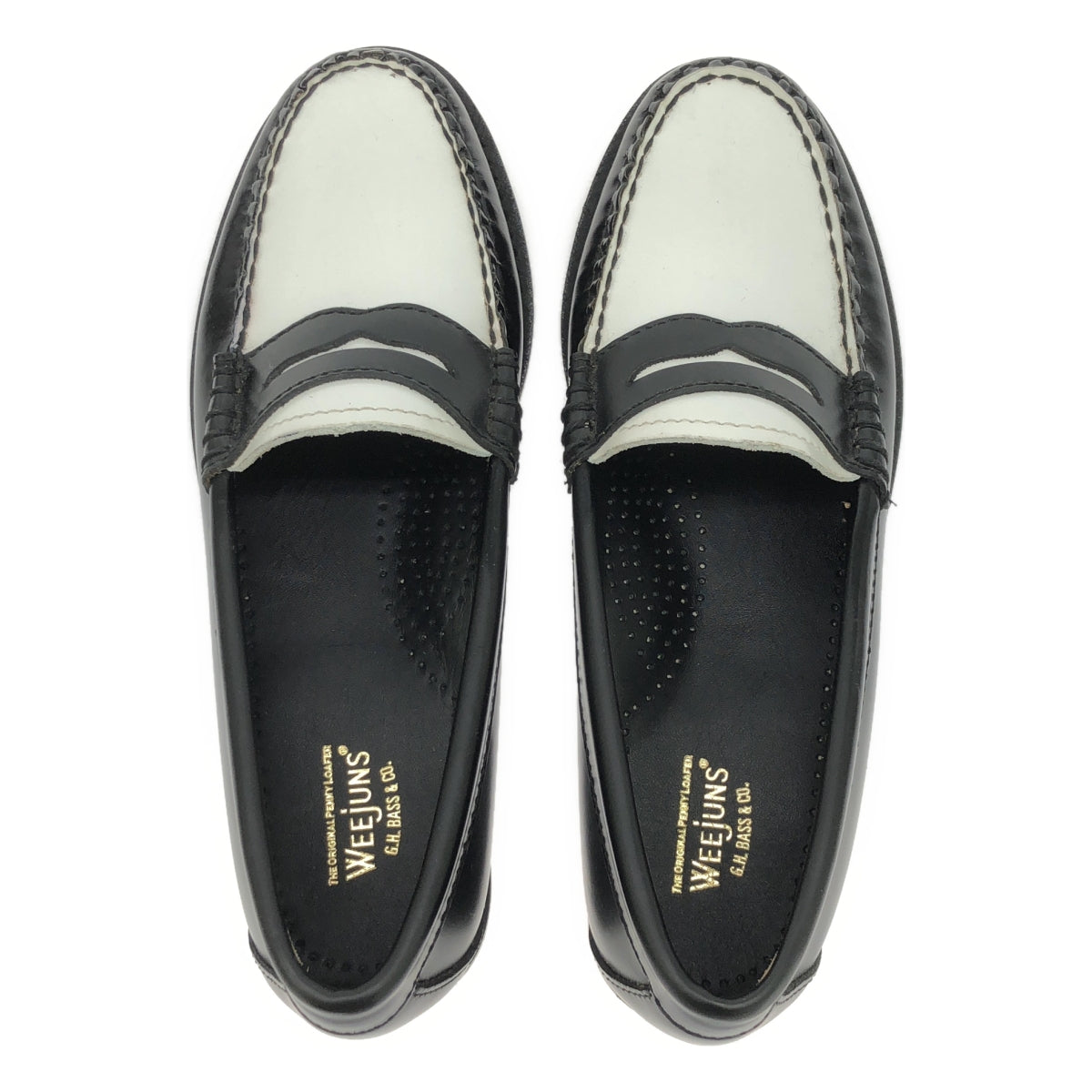 【新品】  G.H.BASS / ジーエイチバス | WEEJUNS PENNY LOAFERS ペニーローファー | US4.5 | ブラック/ホワイト | レディース