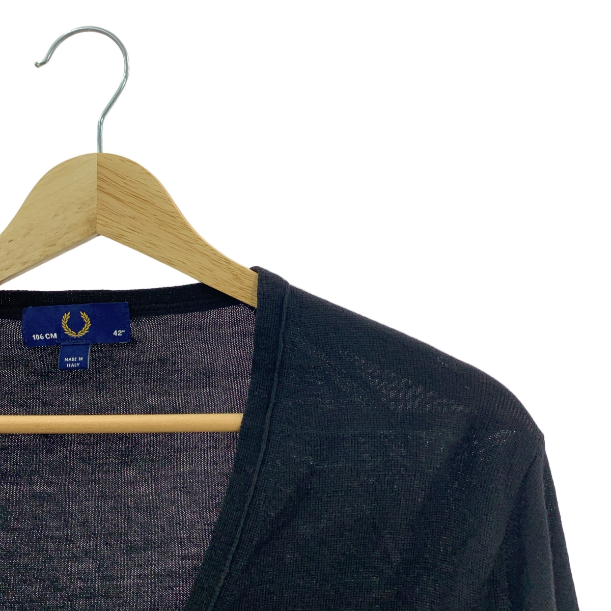 FRED PERRY / 프레드 페리 | 원 포인트 로고 니트 가디건 | 42 | 남성