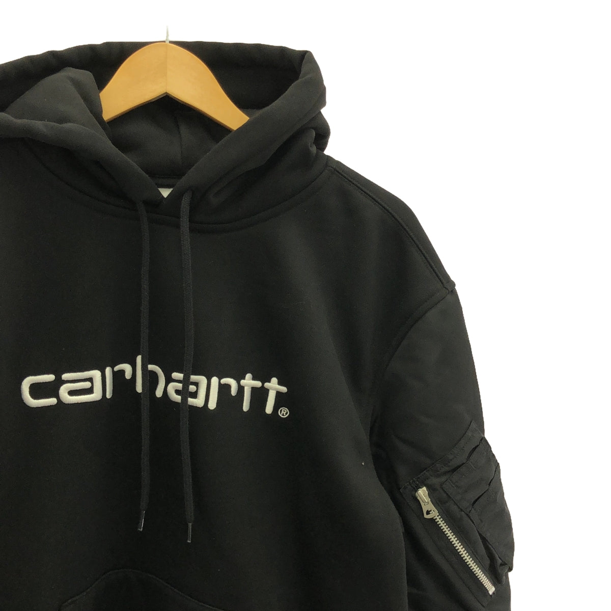 【新品】 JUNYA WATANABE MAN / ジュンヤワタナベマン | 2024SS | × Carhartt カスタマイズ ナイロンツイル パーカー | S | ブラック | メンズ