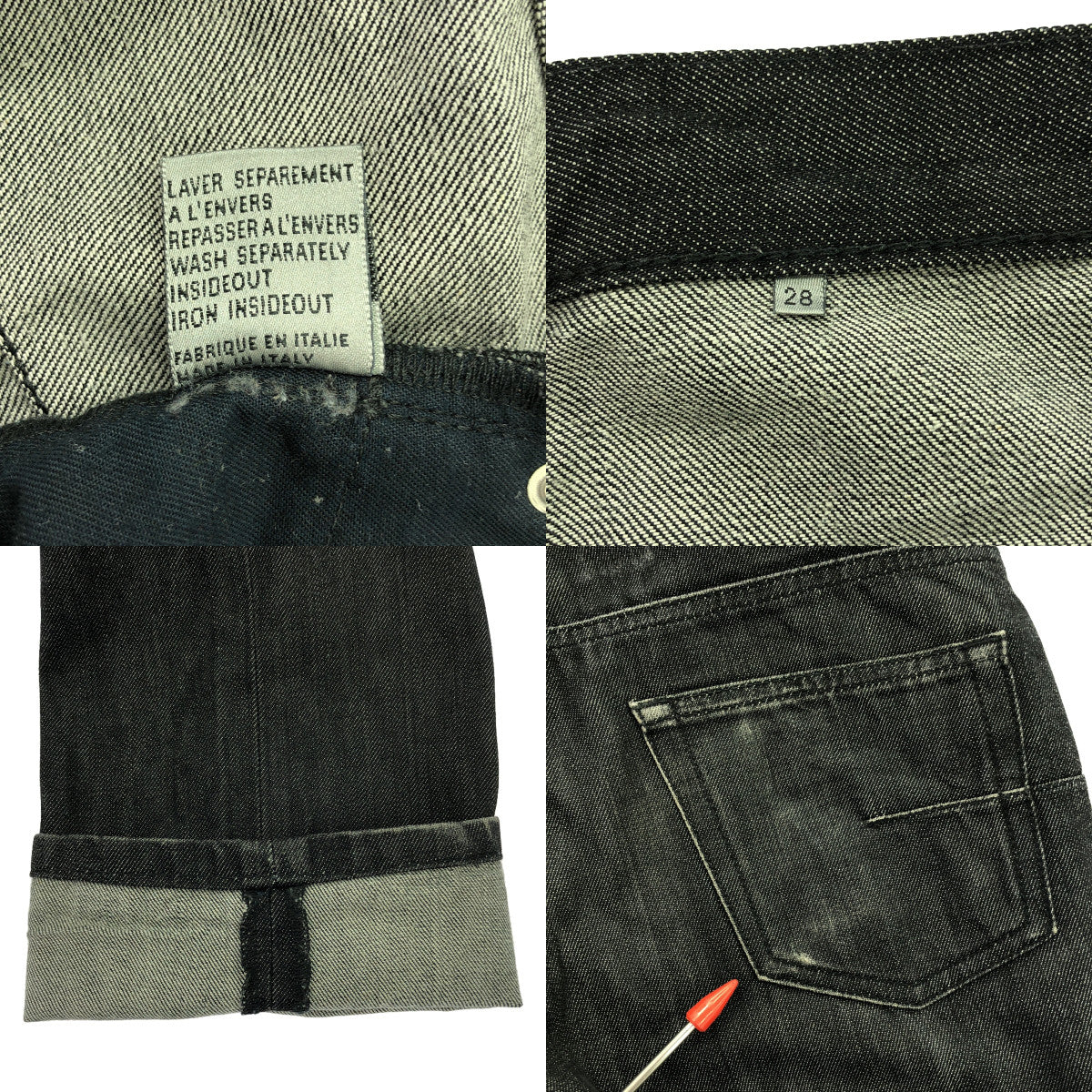 Dior homme / ディオールオム | エディ期 スリムフィット デニムパンツ | 28 | ブラック | メンズ