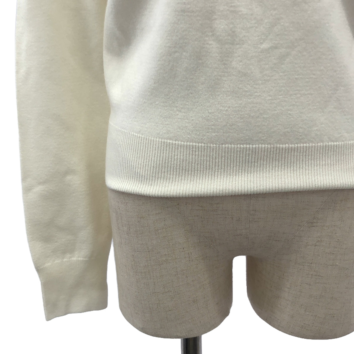 【美品】 BOTTEGA VENETA / ボッテガヴェネタ | ウール リブ ニット プルオーバー | L | オフホワイト系 | レディース