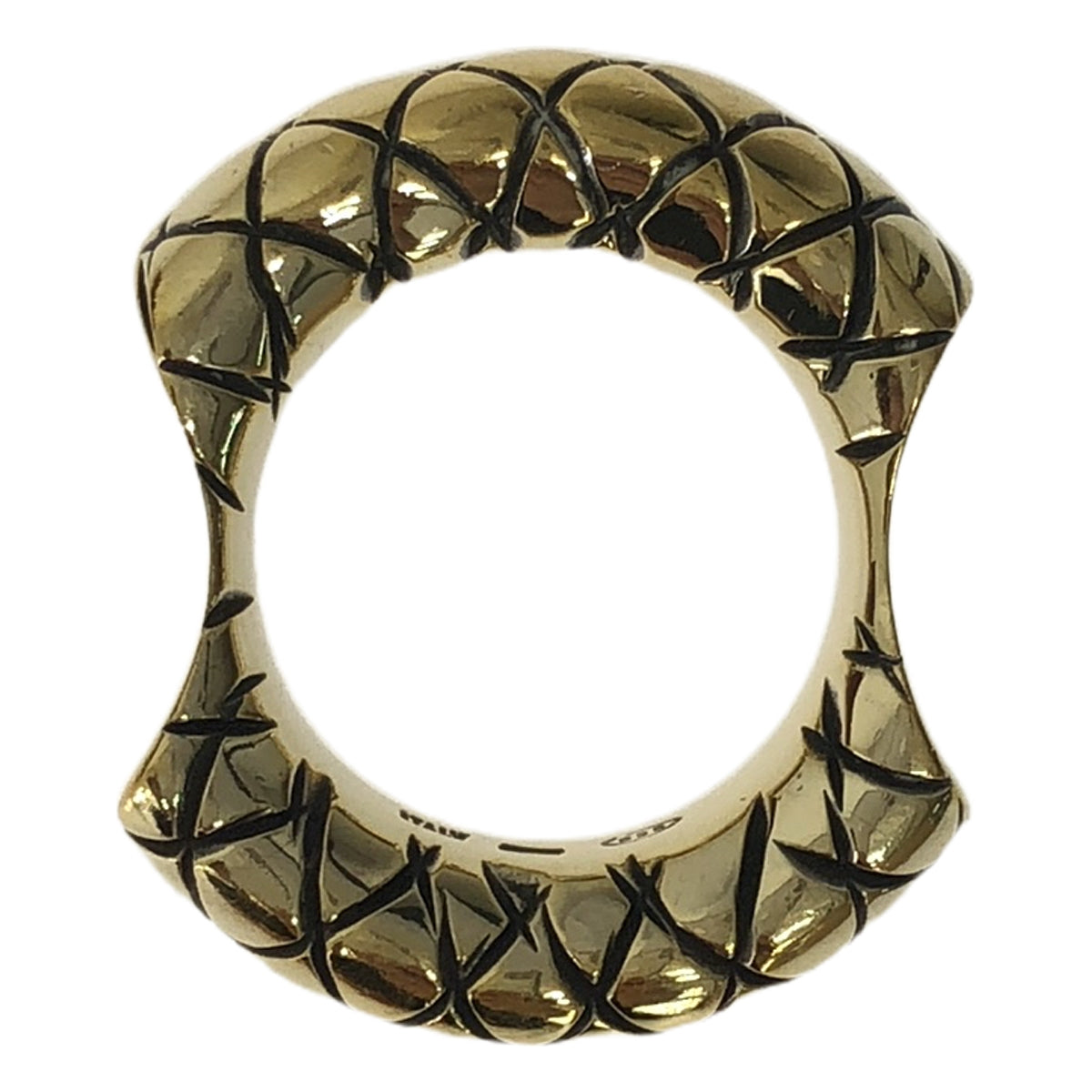 【美品】 BOTTEGA VENETA / ボッテガヴェネタ | 925 イントレチャート ダブルカットリング | ゴールド | メンズ