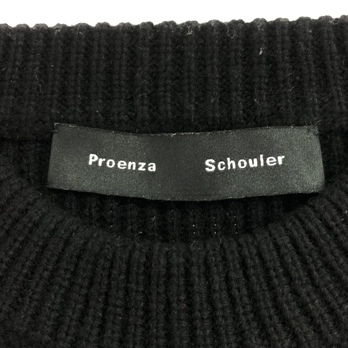 Proenza Schouler / プロエンザスクーラー | ウール カシミヤ混 サイドリボン クルーネック ニット | M | ブラック | レディース