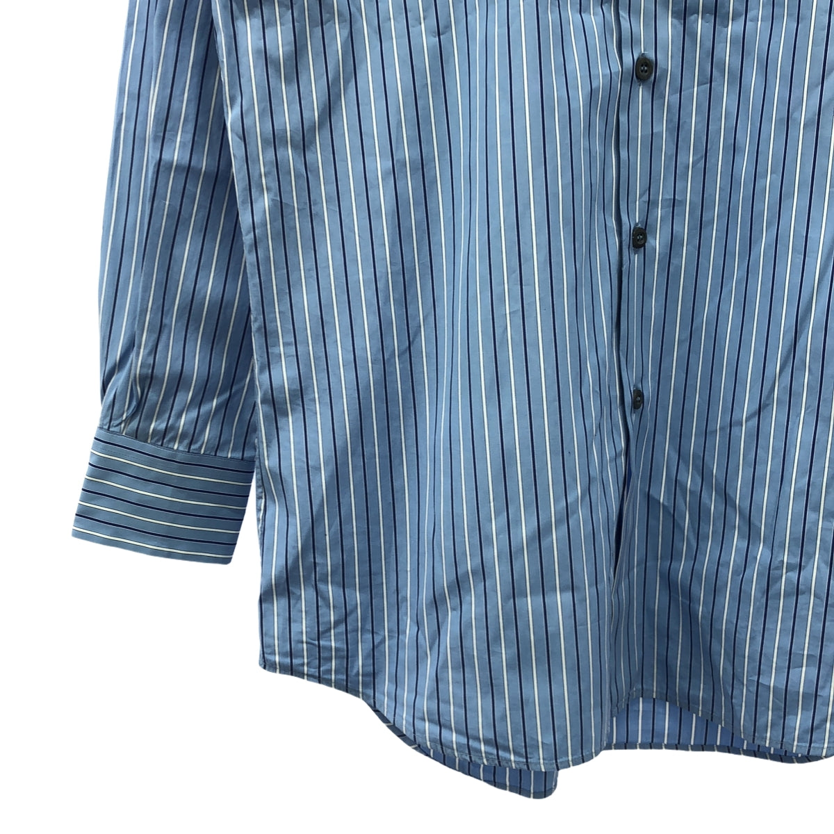 PRADA / プラダ | POPELINE BACCHET / コットン ストライプ レギュラーカラー シャツ | 38(15) | メンズ