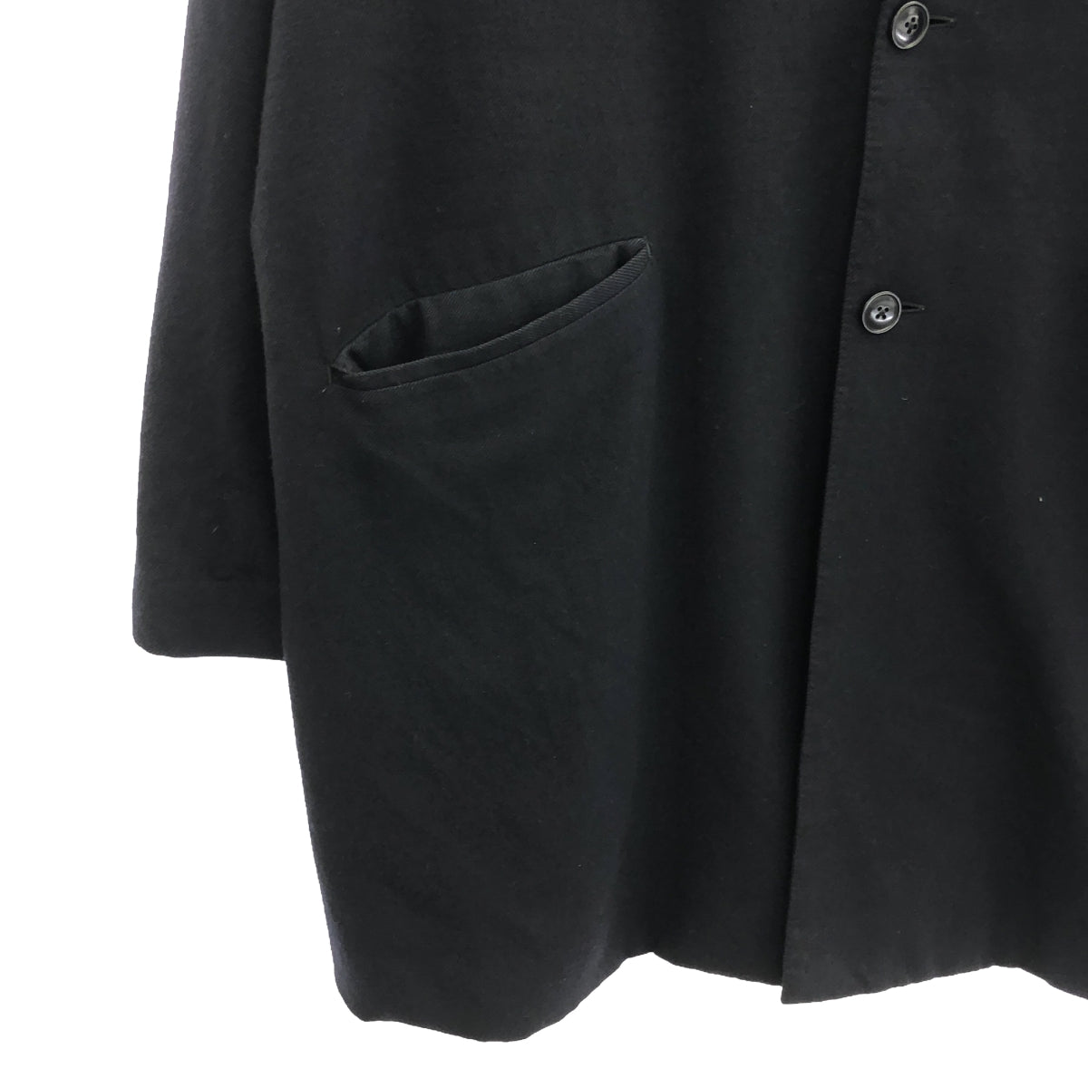 COMOLI | 2018AW | Silk wool chester coat | 2 | Navy | Men's