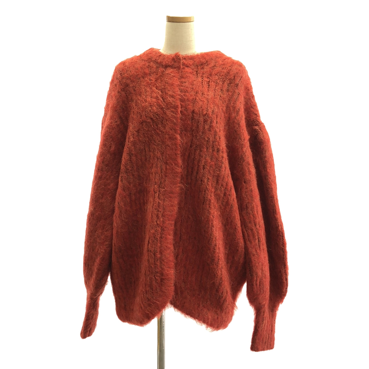 【美品】 CLANE / クラネ | COLOR MOHAIR SHAGGY CARDIGAN / モヘヤ シャギー ニット カーディガン | 2 | レッド系 | レディース