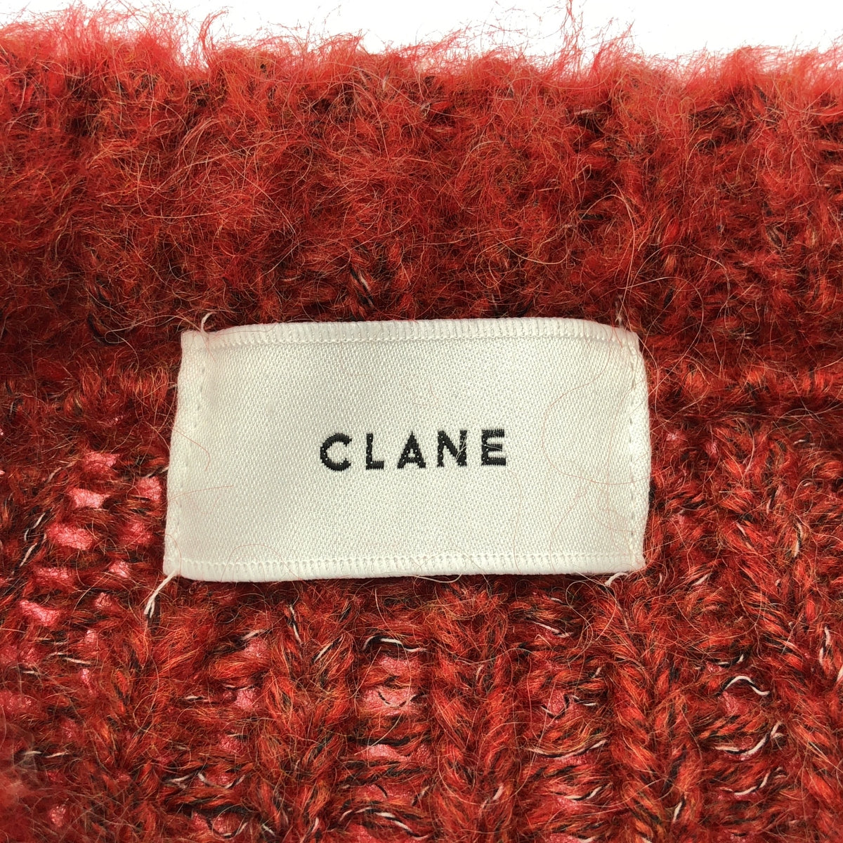 【美品】 CLANE / クラネ | COLOR MOHAIR SHAGGY CARDIGAN / モヘヤ シャギー ニット カーディガン | 2 | レッド系 | レディース