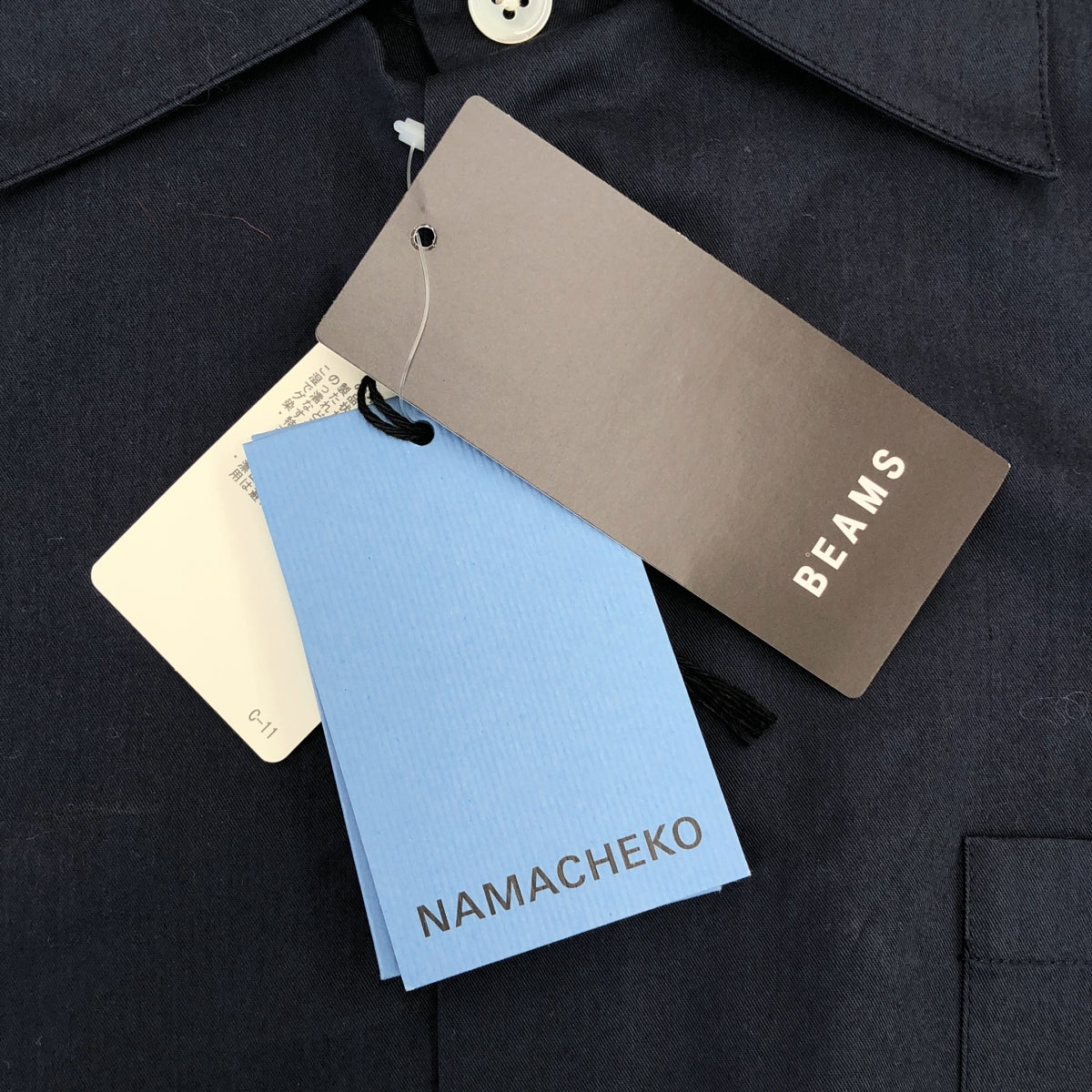 【新品】 NAMACHEKO / ナマチェコ | 2023 | GALLU ストラップスリーブシャツ | M | MIDNIGHT BLUE | メンズ